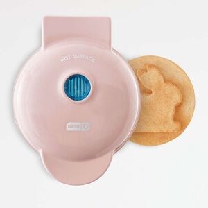DASH Mini Electric Waffle Maker Bunny Shape Non Stick Easy Clean Easter Fun Pink